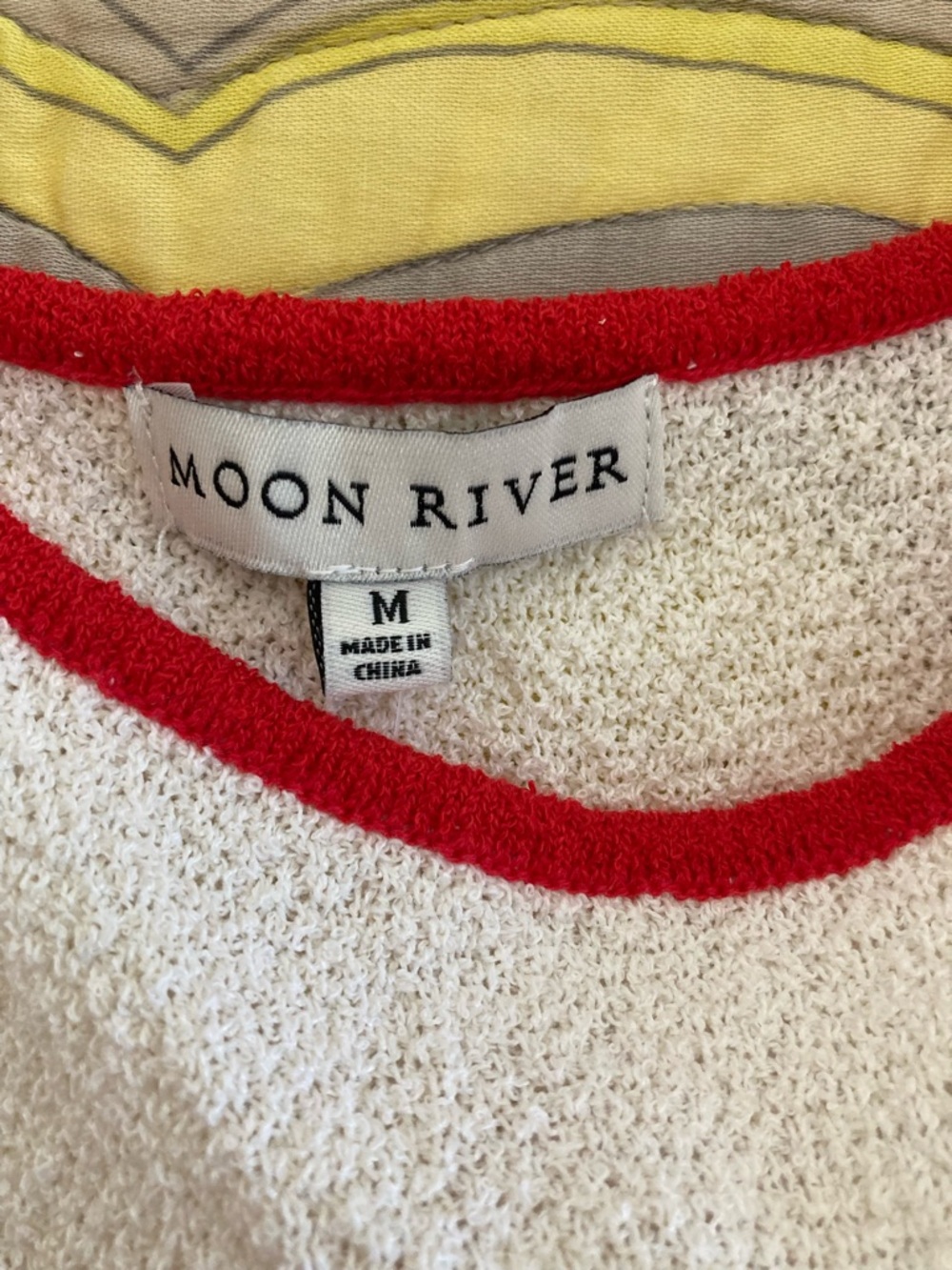 Moon River Cream Maxi Dress with Red Knit Striped Bodice | NWT - Picture 8 of 9